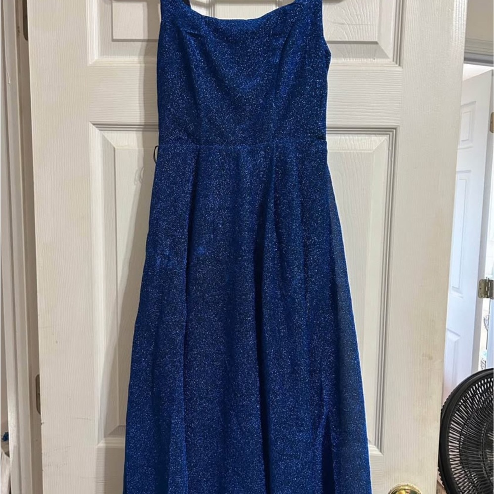 Elegant Blue Glitter Dress